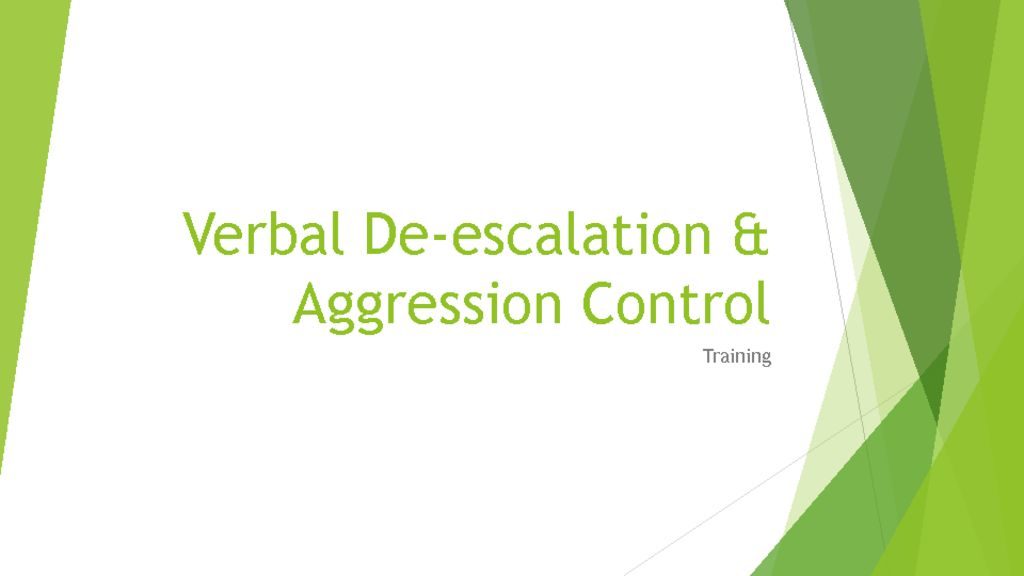 Annual Verbal De-escalation